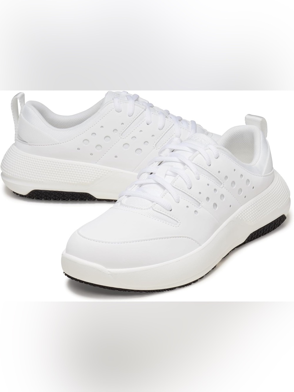 Crocs men White Athletic Lace-Up Sneakers on the clock slip resistant 9.5